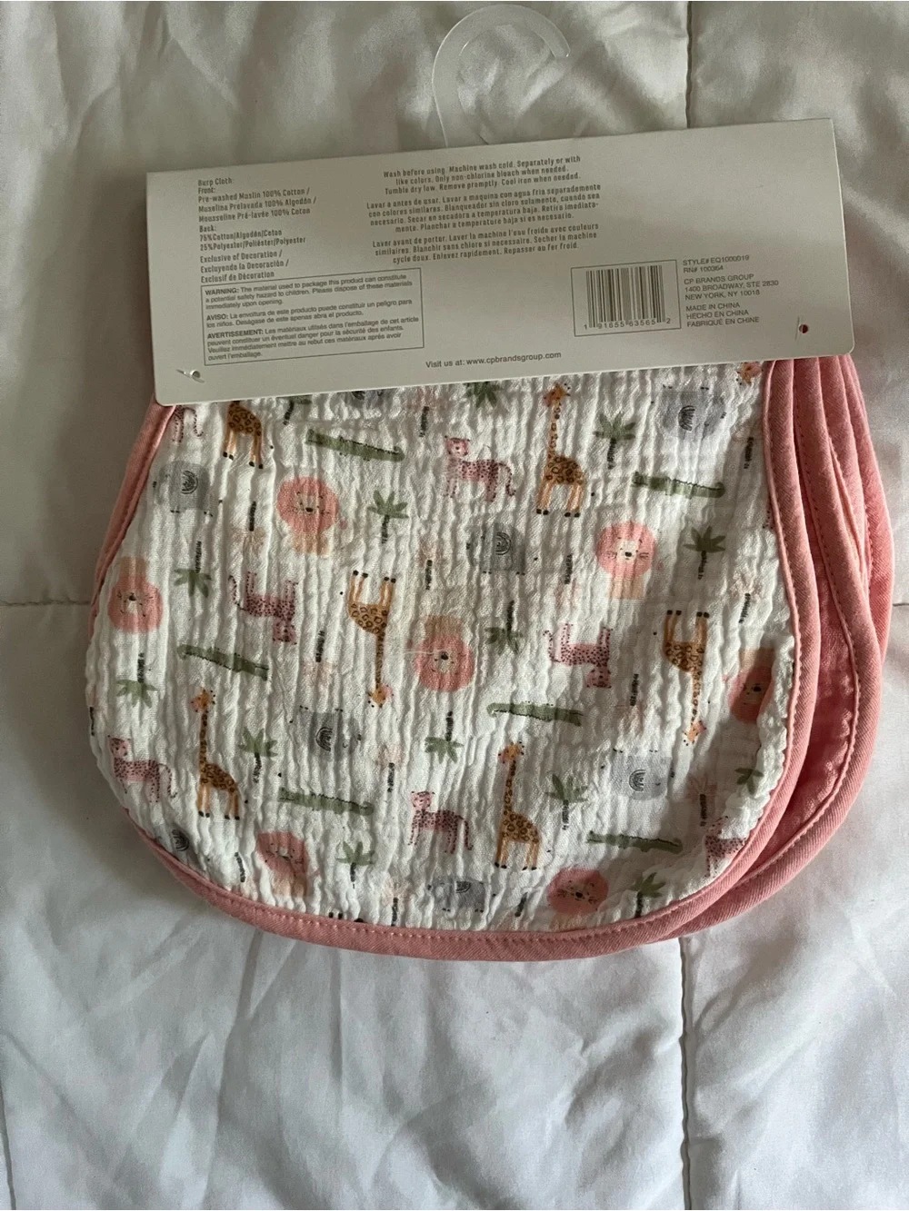Pink Muslin Baby Bibs - 3 Pack